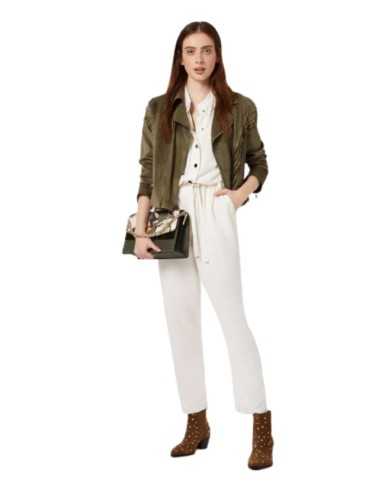 giacca biker verde militare da donna con micro rouches | LIU JO giacca biker verde militare da donna con micro rouches | LIU JO