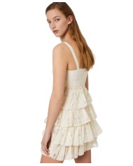 abito corto vaniglia donna con volants sul fondo | LIU JO abito corto vaniglia donna con volants sul fondo | LIU JO