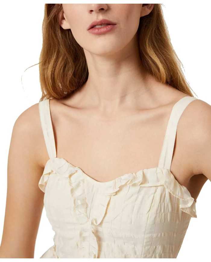 abito corto vaniglia donna con volants sul fondo | LIU JO abito corto vaniglia donna con volants sul fondo | LIU JO