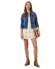 abito corto vaniglia donna con volants sul fondo | LIU JO abito corto vaniglia donna con volants sul fondo | LIU JO