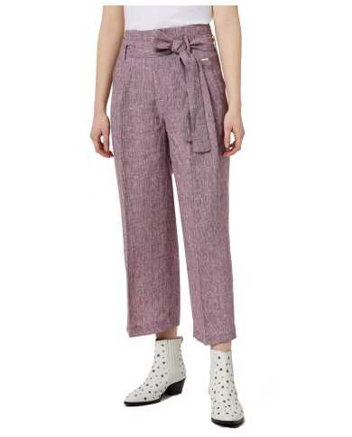 Pantalone palazzo orchideo da donna con trama check | LIU JO Pantalone palazzo orchideo da donna con trama check | LIU JO