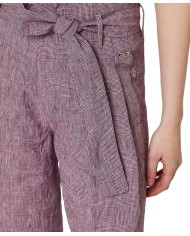 Pantalone palazzo orchideo da donna con trama check | LIU JO