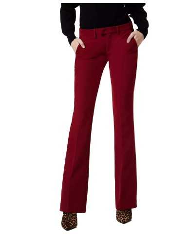 LIU JO Pantalone Donna Bootcut A-TI Flare Elasticizzati Rosso Ganci...