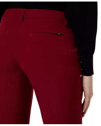 LIU JO Pantalone Donna Bootcut A-TI Flare Elasticizzati Rosso Ganci...
