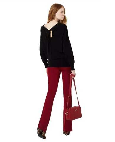 LIU JO Pantalone Donna Bootcut A-TI Flare Elasticizzati Rosso Ganci...