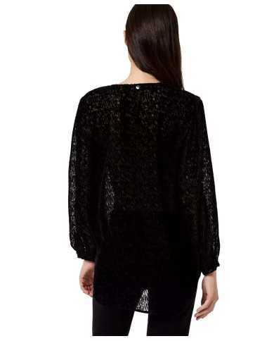 LIU JO Blusa Donna A-TI Maglia Velluto Scollo Goccia Trasparente Ne...