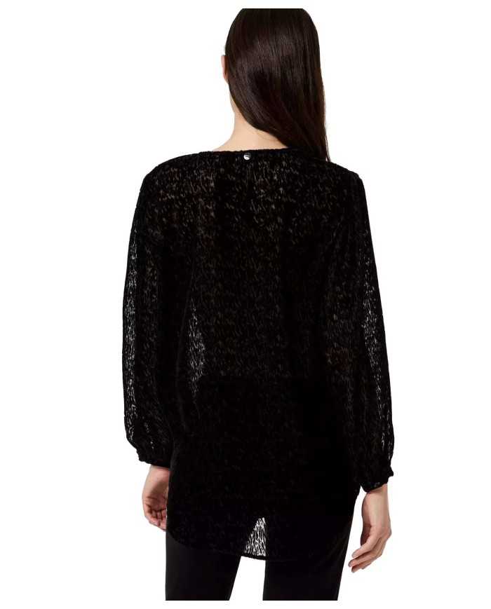 LIU JO Blusa Donna A-TI Maglia Velluto Scollo Goccia Trasparente Ne... LIU JO Blusa Donna A-TI Maglia Velluto Scollo Goccia Trasparente Ne...