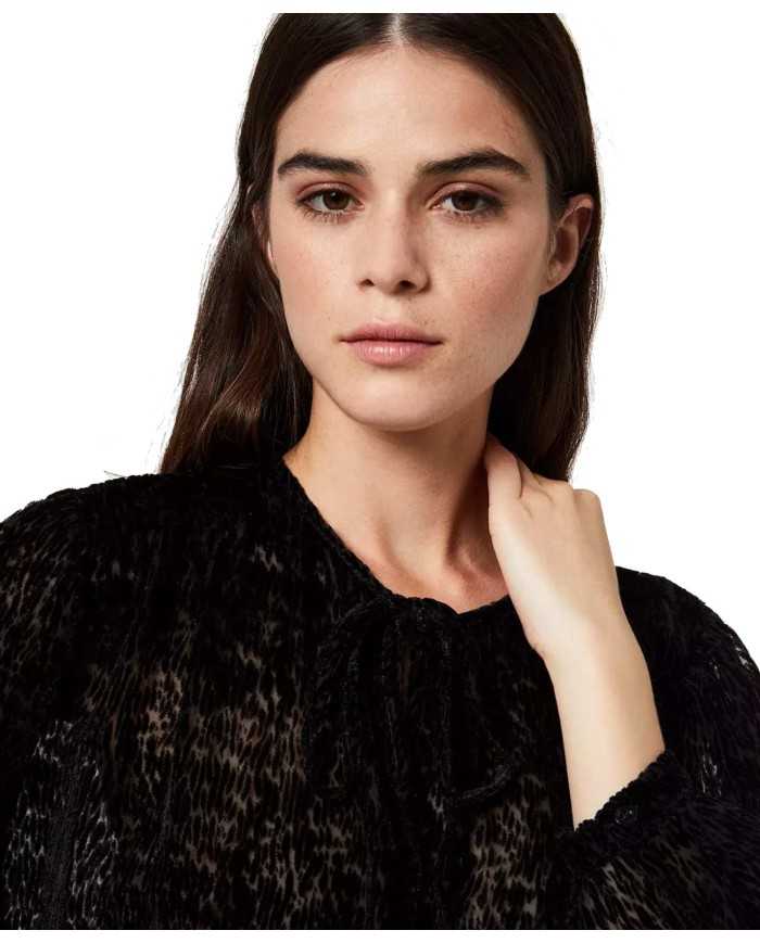 LIU JO Blusa Donna A-TI Maglia Velluto Scollo Goccia Trasparente Ne... LIU JO Blusa Donna A-TI Maglia Velluto Scollo Goccia Trasparente Ne...