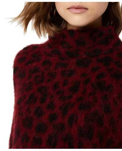 LIU JO Dolcevita Donna A-TI Maglia Jacquard Leopardata Alpaca Borde...