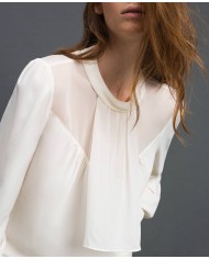 TWINSET Blusa Donna A-TI Maglia Crepe Trasparente Georgette Seta Bi... TWINSET Blusa Donna A-TI Maglia Crepe Trasparente Georgette Seta Bi...