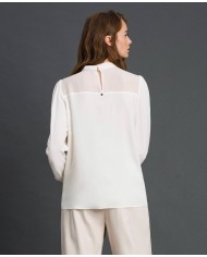 TWINSET Blusa Donna A-TI Maglia Crepe Trasparente Georgette Seta Bi... TWINSET Blusa Donna A-TI Maglia Crepe Trasparente Georgette Seta Bi...
