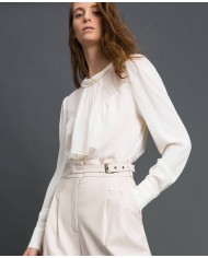 TWINSET Blusa Donna A-TI Maglia Crepe Trasparente Georgette Seta Bi... TWINSET Blusa Donna A-TI Maglia Crepe Trasparente Georgette Seta Bi...