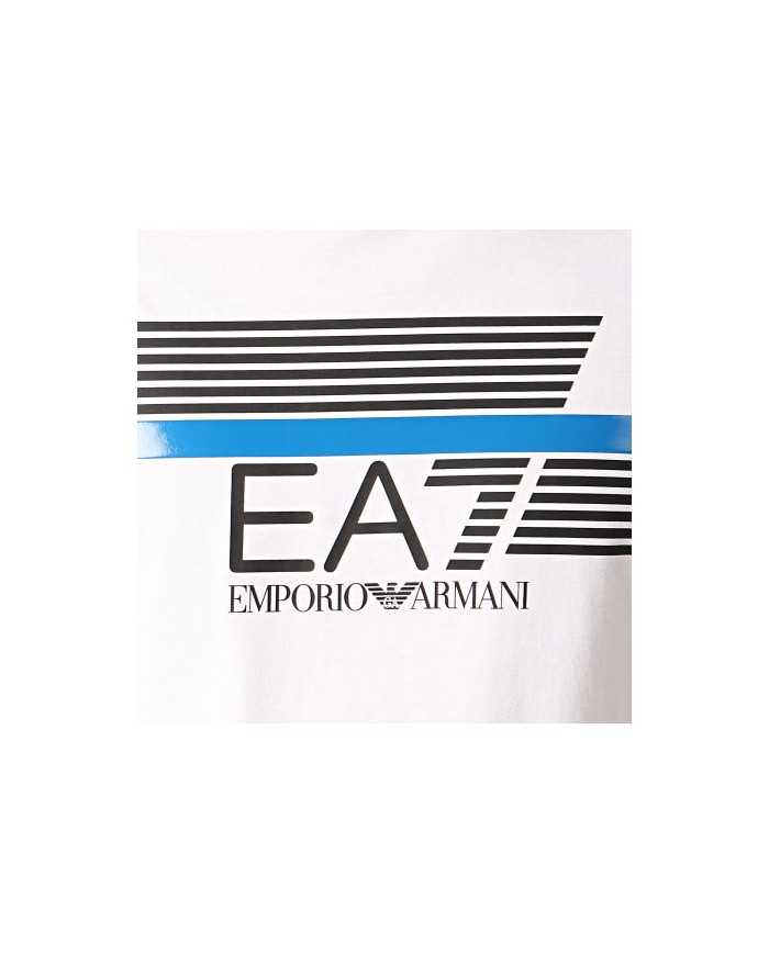 t-shirt bianca uomo con maxi logo stripes sul petto | EA7 t-shirt bianca uomo con maxi logo stripes sul petto | EA7