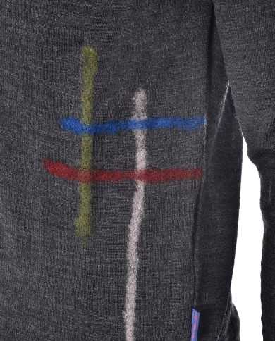 cardigan grigio da uomo con bottoni e dettagli ricamati sul capo | BOB