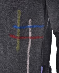 cardigan grigio da uomo con bottoni e dettagli ricamati sul capo | BOB