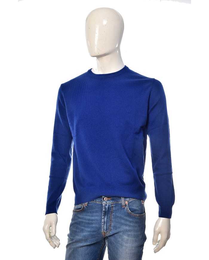 MANIFATTURA DI GENOVA Maglioncino Uomo Cotone Maglia Girocollo Ross...