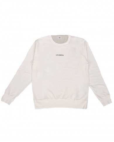 felpa gauze white da uomo logato in piccolo al centro | C.P. COMPANY felpa gauze white da uomo logato in piccolo al centro | C.P. COMPANY