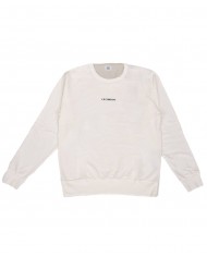 felpa gauze white da uomo logato in piccolo al centro | C.P. COMPANY