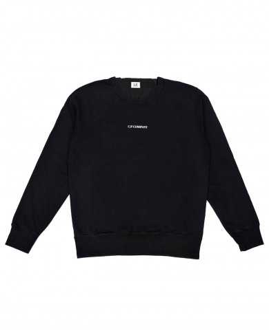 felpa nera da uomo logato in piccolo al centro | C.P. COMPANY felpa nera da uomo logato in piccolo al centro | C.P. COMPANY
