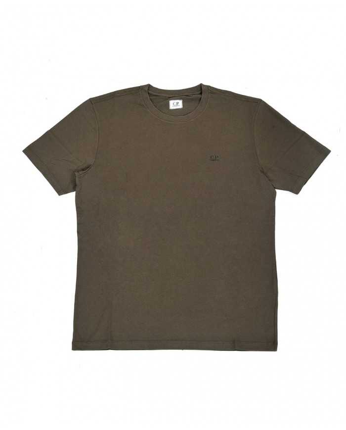 t-shirt ivy green da uomo logato in piccolo sul petto | C.P. COMPANY t-shirt ivy green da uomo logato in piccolo sul petto | C.P. COMPANY