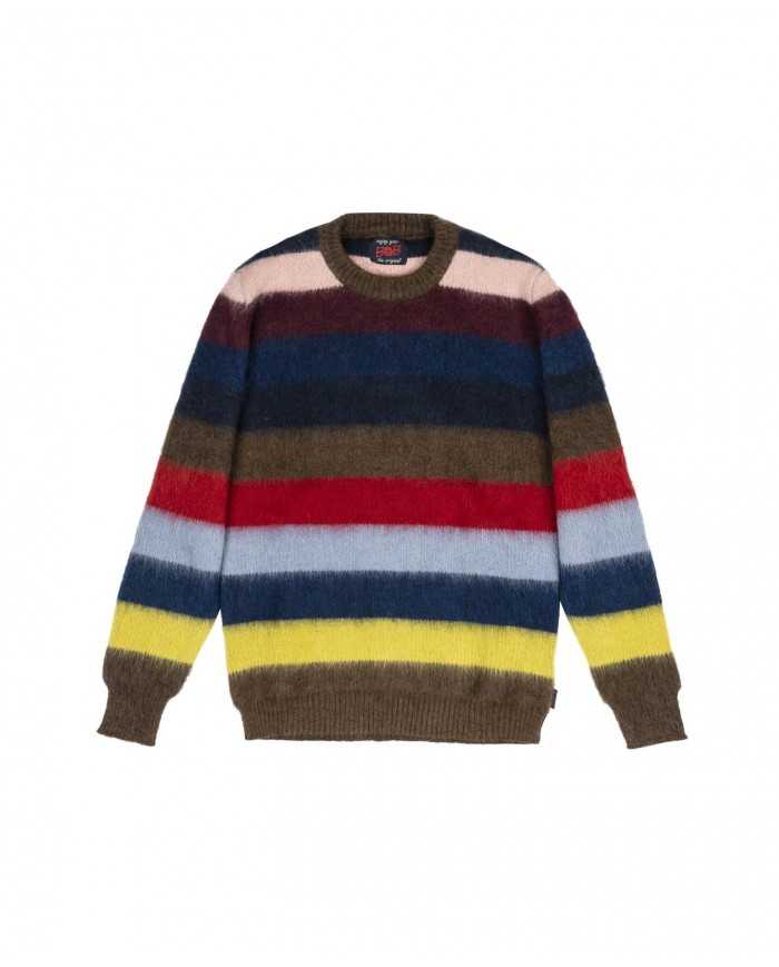 maglia da uomo con ricamo stripes multicolor e girocollo tondo | BOB maglia da uomo con ricamo stripes multicolor e girocollo tondo | BOB