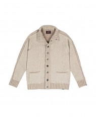 maglia avorio uomo con motivo ricamato e bottoni fino al collo | BOB maglia avorio uomo con motivo ricamato e bottoni fino al collo | BOB