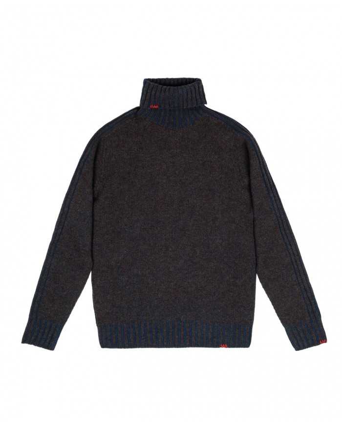 dolcevita moro e zaffiro da uomo con bordi in ricamo | BOB dolcevita moro e zaffiro da uomo con bordi in ricamo | BOB