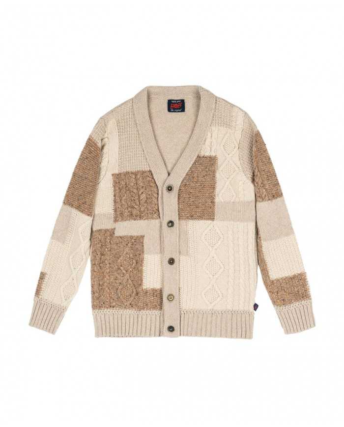 cardigan a uomo con lavorazione stile patchwork | BOB cardigan a uomo con lavorazione stile patchwork | BOB