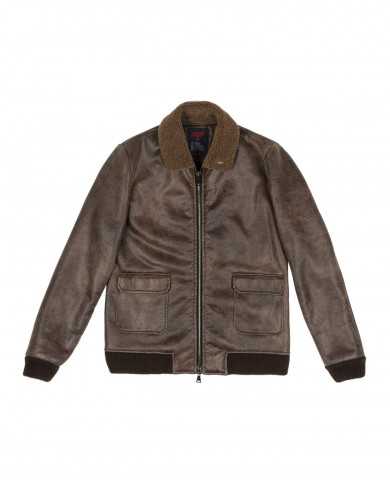 bomber moro da uomo con stemma logato sul risvolto | BOB bomber moro da uomo con stemma logato sul risvolto | BOB