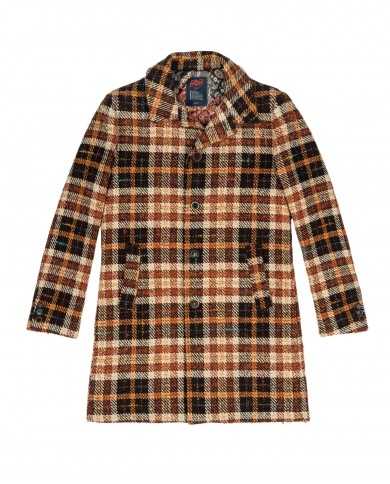 cappotto lungo da uomo con stemma logato e ricamo a quadri | BOB cappotto lungo da uomo con stemma logato e ricamo a quadri | BOB