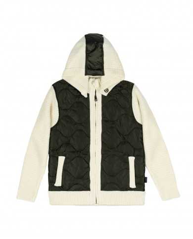 maglia verde e panna da uomo con trapuntato e a maglia | BOB maglia verde e panna da uomo con trapuntato e a maglia | BOB