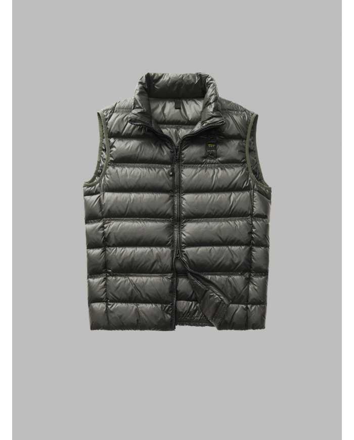 gilet tiglio selvatico da uomo imbottito in piuma con logo | BLAUER