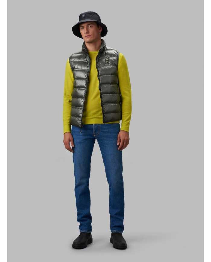 gilet tiglio selvatico da uomo imbottito in piuma con logo | BLAUER