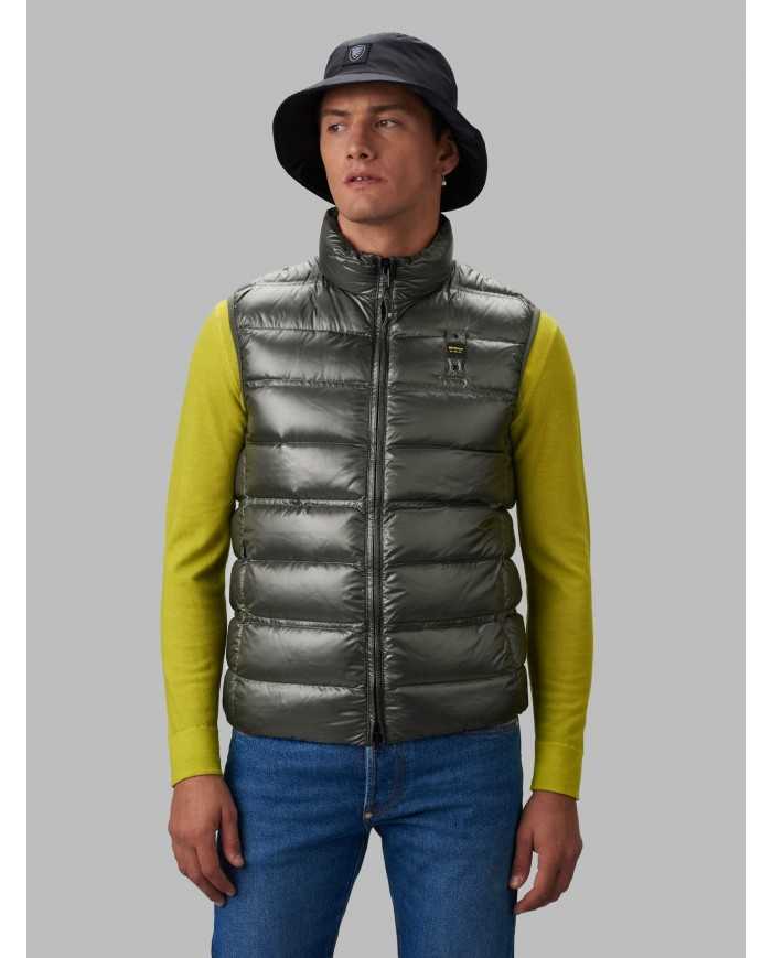 gilet tiglio selvatico da uomo imbottito in piuma con logo | BLAUER