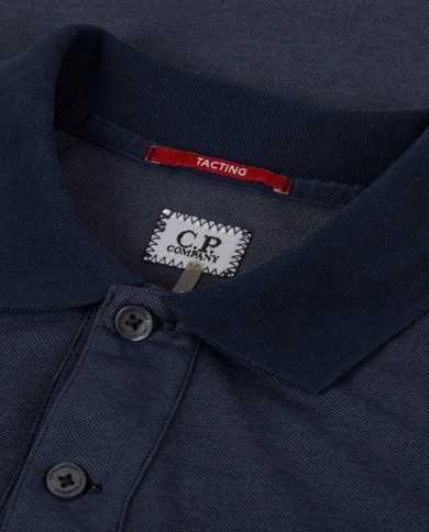 polo total eclips da uomo con etichetta logata ricamata | C.P. COMPANY polo total eclips da uomo con etichetta logata ricamata | C.P. COMPANY