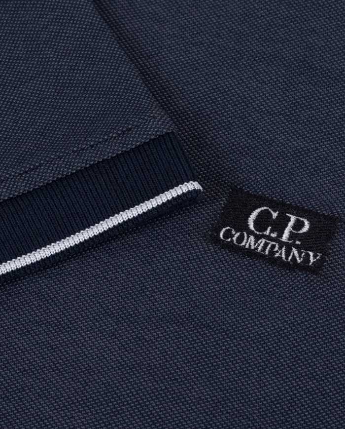 polo total eclips da uomo con etichetta logata ricamata | C.P. COMPANY polo total eclips da uomo con etichetta logata ricamata | C.P. COMPANY