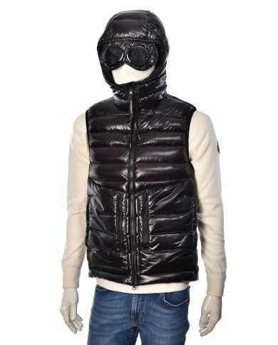 gilet nero da uomo con cappuccio Google Hood | C.P. COMPANY gilet nero da uomo con cappuccio Google Hood | C.P. COMPANY