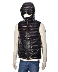 gilet nero da uomo con cappuccio Google Hood | C.P. COMPANY gilet nero da uomo con cappuccio Google Hood | C.P. COMPANY