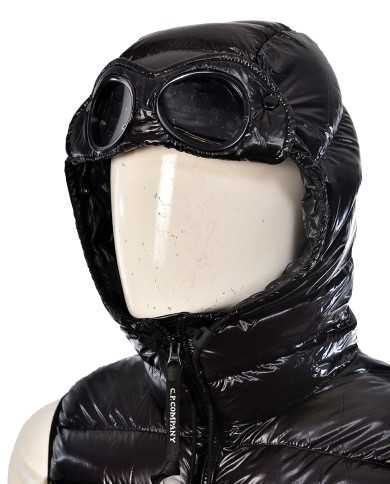 gilet nero da uomo con cappuccio Google Hood | C.P. COMPANY gilet nero da uomo con cappuccio Google Hood | C.P. COMPANY
