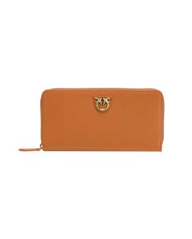 portafoglio zip-around cuoio da donna con placchetta logata | PINKO portafoglio zip-around cuoio da donna con placchetta logata | PINKO