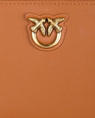 portafoglio zip-around cuoio da donna con placchetta logata | PINKO