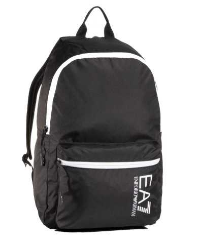 zaino night blue da uomo con cerniera e logo bianchi | EA7