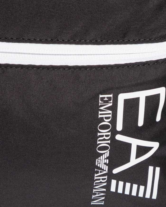 zaino night blue da uomo con cerniera e logo bianchi | EA7