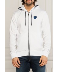 Felpa bianca uomo con scudo logato e maxi stripe | EA7 Felpa bianca uomo con scudo logato e maxi stripe | EA7