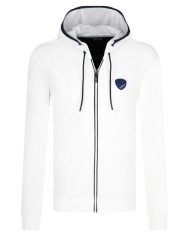 Felpa bianca uomo con scudo logato e maxi stripe | EA7 Felpa bianca uomo con scudo logato e maxi stripe | EA7