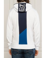 Felpa bianca uomo con scudo logato e maxi stripe | EA7 Felpa bianca uomo con scudo logato e maxi stripe | EA7
