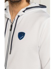 Felpa bianca uomo con scudo logato e maxi stripe | EA7 Felpa bianca uomo con scudo logato e maxi stripe | EA7