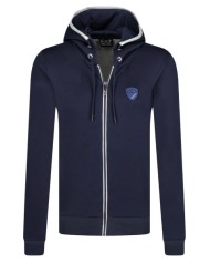Felpa Navy Blue uomo con scudo logato e maxi stripe | EA7 Felpa Navy Blue uomo con scudo logato e maxi stripe | EA7