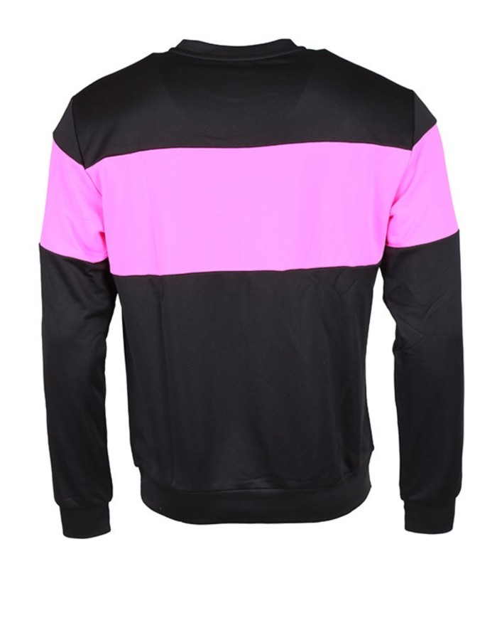 felpa nera da uomo con maxi logo e dettaglio stripe centrale EA7