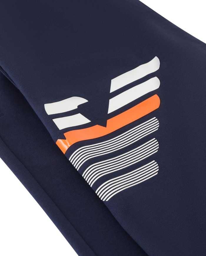 pantaloni tuta navy blue da uomo con maxi logo multicolor | EA7 pantaloni tuta navy blue da uomo con maxi logo multicolor | EA7